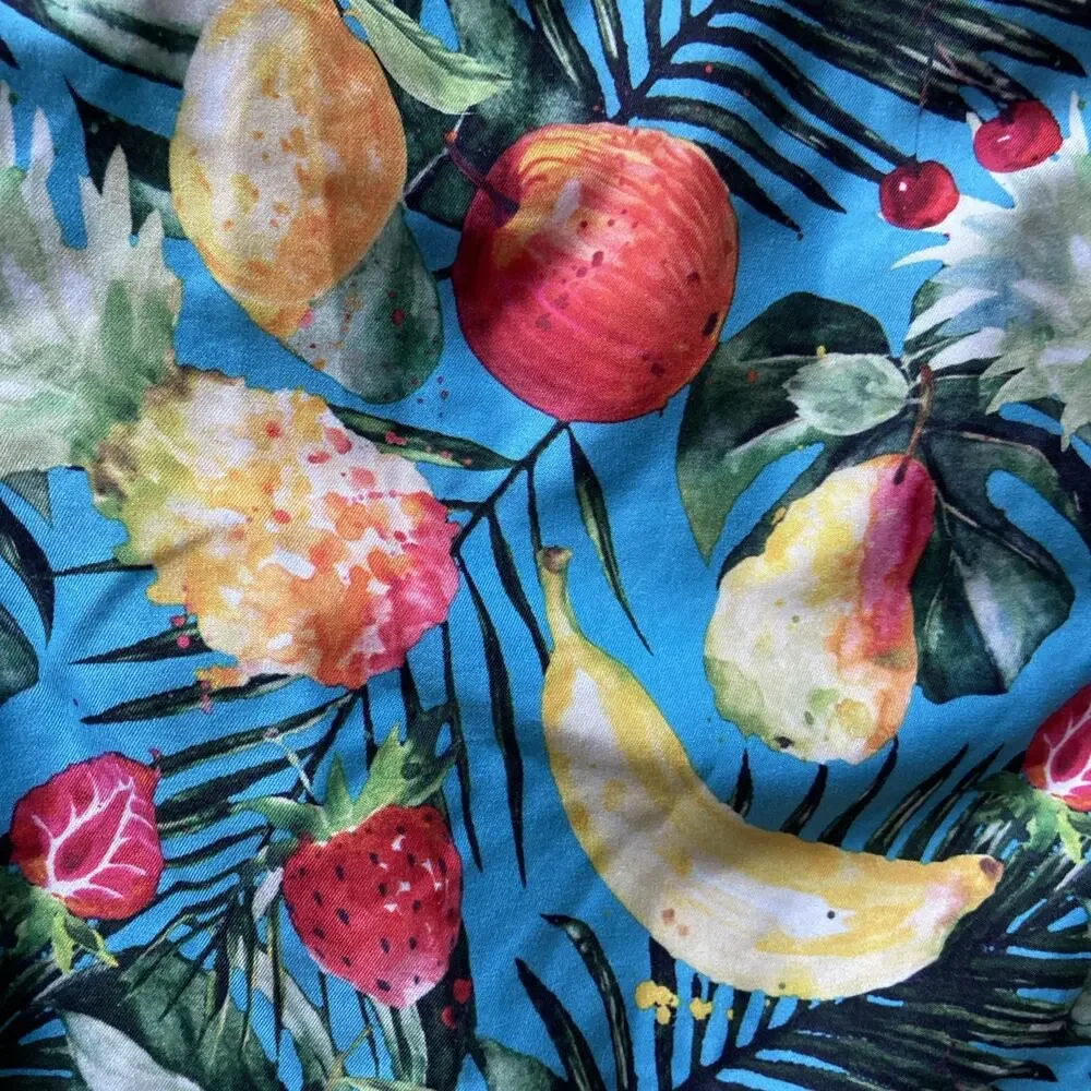 Trunks Blue Fruit Graphic Meshed Lined Swim Trunks